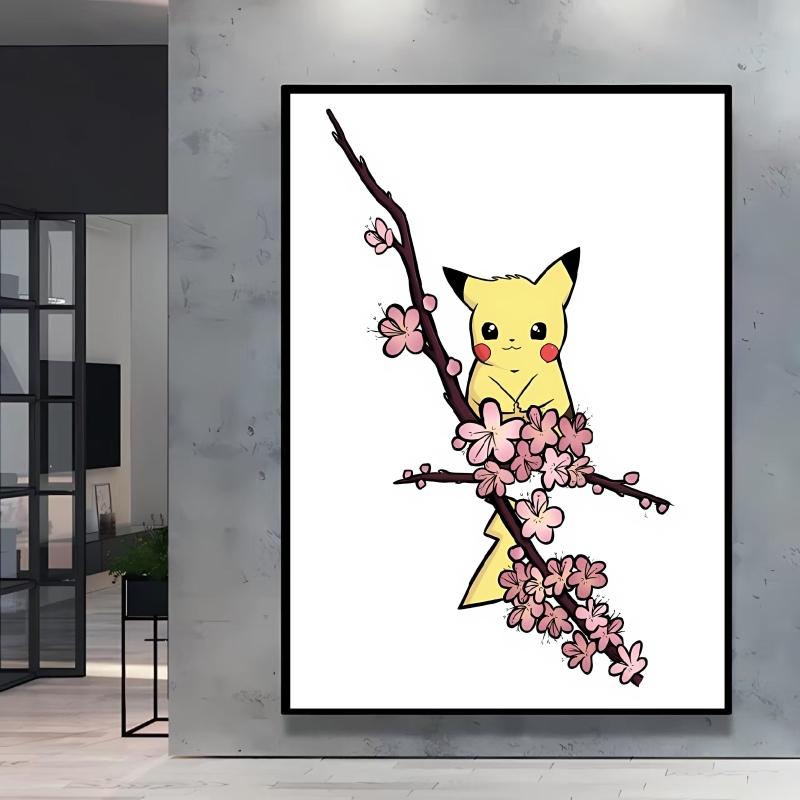 Canvas Artwork Painting Pokemon Pikachu Picture Home Decor Classic Character Images Spray Painting Home Decor Holiday Gift