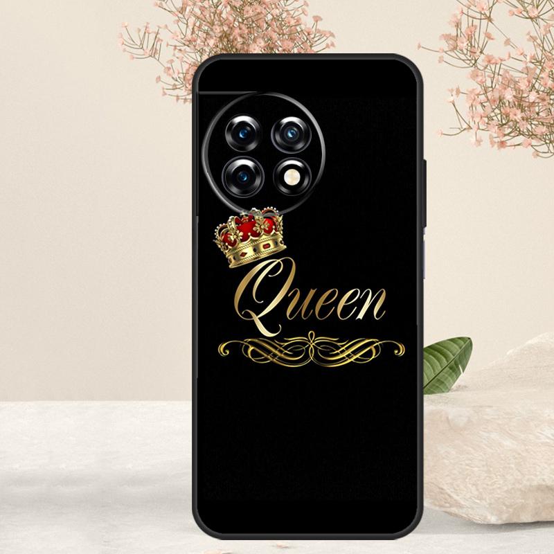King Queen Couple Lovers Case For OnePlus 15 13 12 11 13T 13R 15R 10R 10T 8T 9 10 Pro Nord 5 CE 4 3 Lite N20 N30 Cover