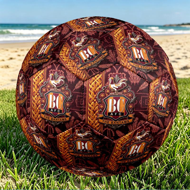 Bradford City AFC Print Maat 5 Voetbal, PU Slijtvast Voetbal voor Wedstrijdtraining en Dagelijkse Oefening, Verjaardagscadeau voor Voetbalfans