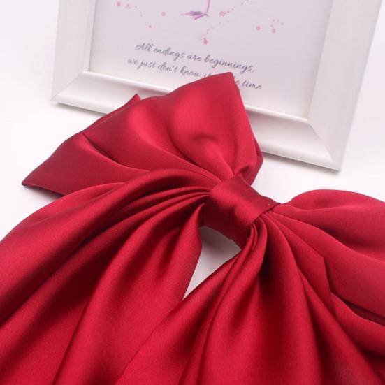 Rutschfest Eng Elegant Exquisit Federklemme Chinesischer Stil Große Schleife Band Dekoration Feder Haarspange Haaraccessoires