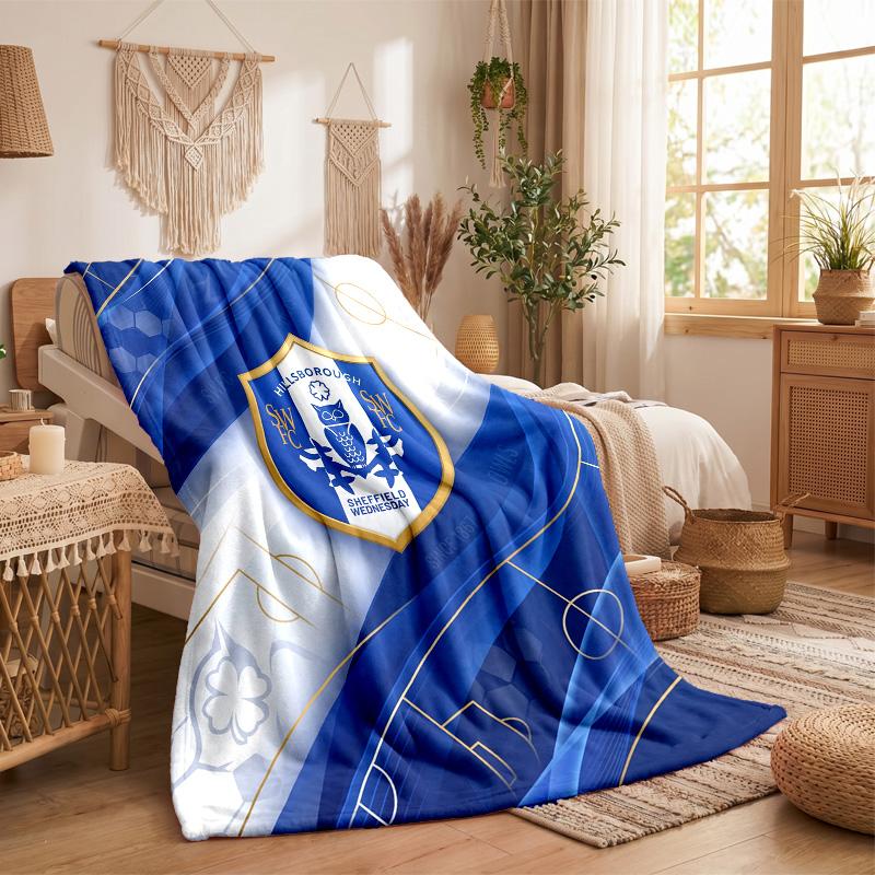Sheffield Wednesday Football Print Flannel Blanket Soft Warm Sofa Bed Throw Blanket For Home Office Bedroom