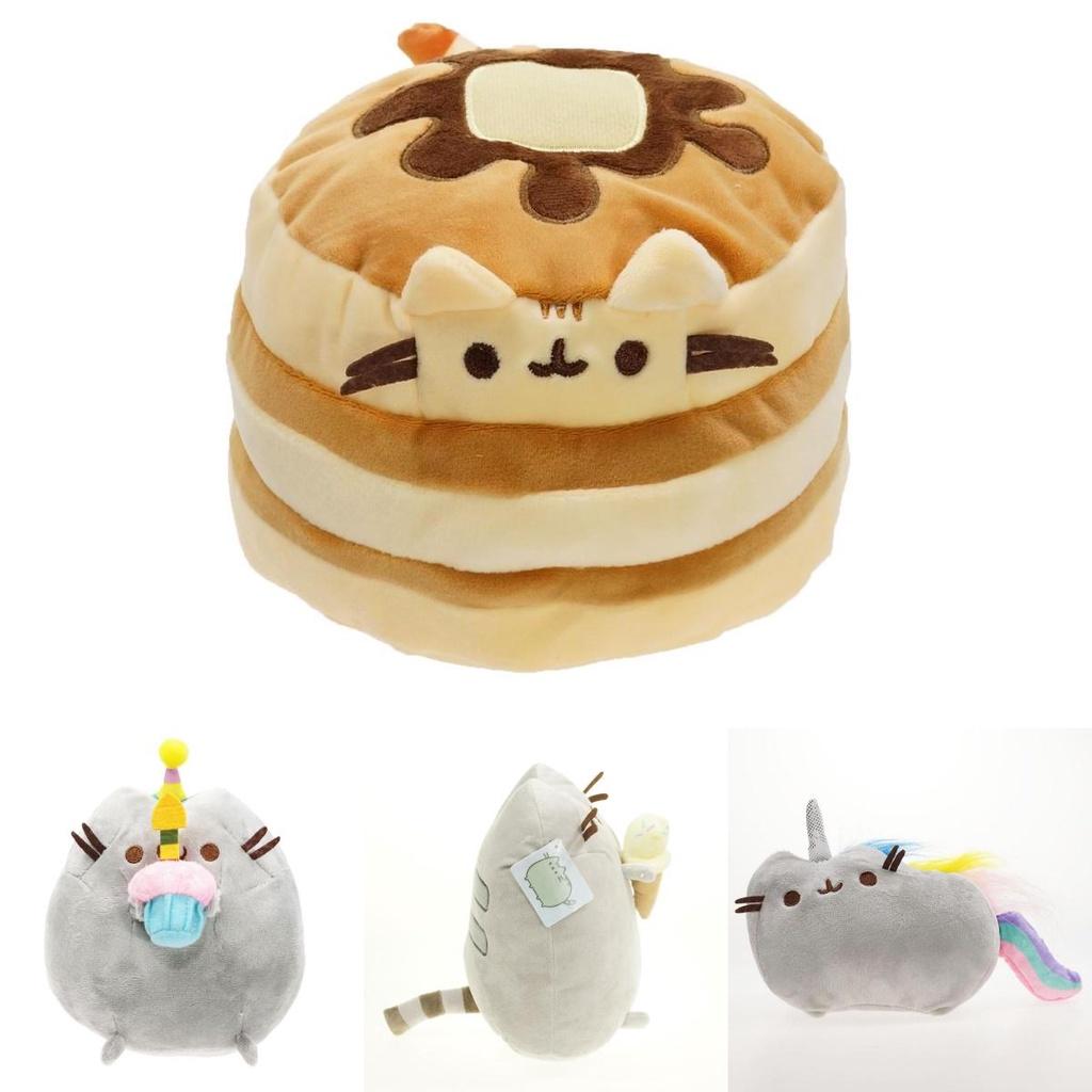 Jucărie de pluș scurt drăguță pisică umplută în stil înghețată, fursec, gogoașă, sushi sau chips de cartofi