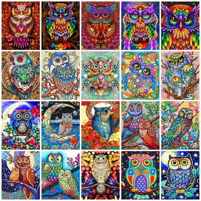 5d Diamant Malerei Neue Eule Cartoon Voll Platz/runde Stickerei Bunte Vogel Tier Mosaik Wohnkultur
