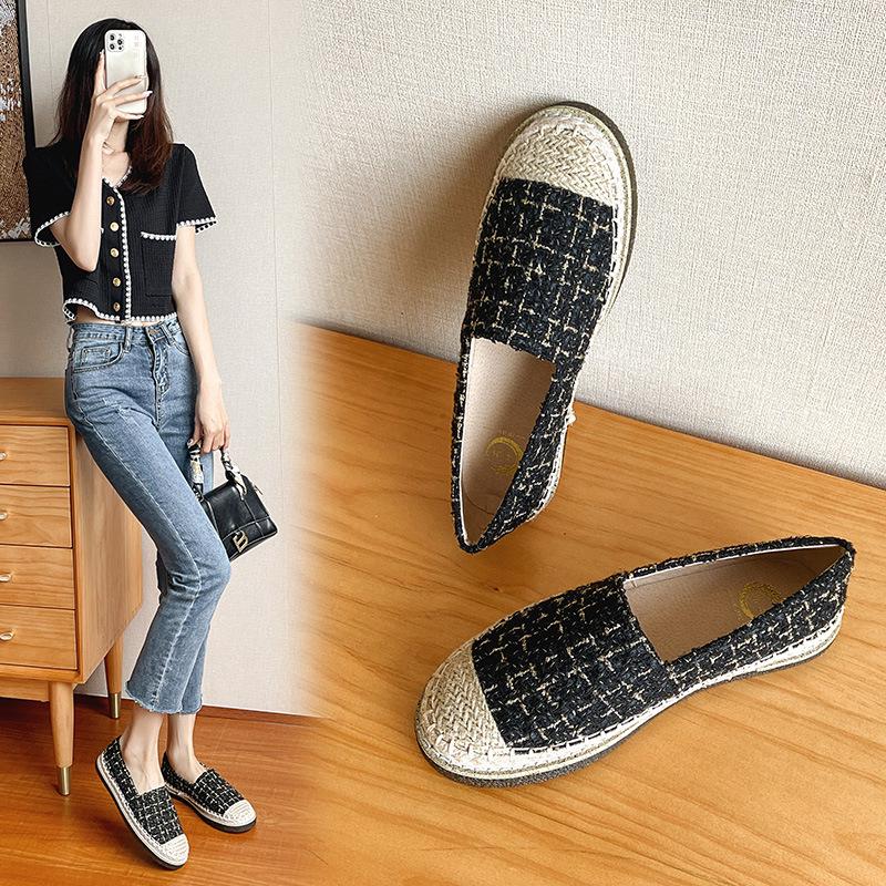

Women s Thick-Soled Espadrilles: Fragrant Style Loafers for Spring, Summer, and Autumn - Flat, Lazy, One-Step Driving Shoes 38 чорний