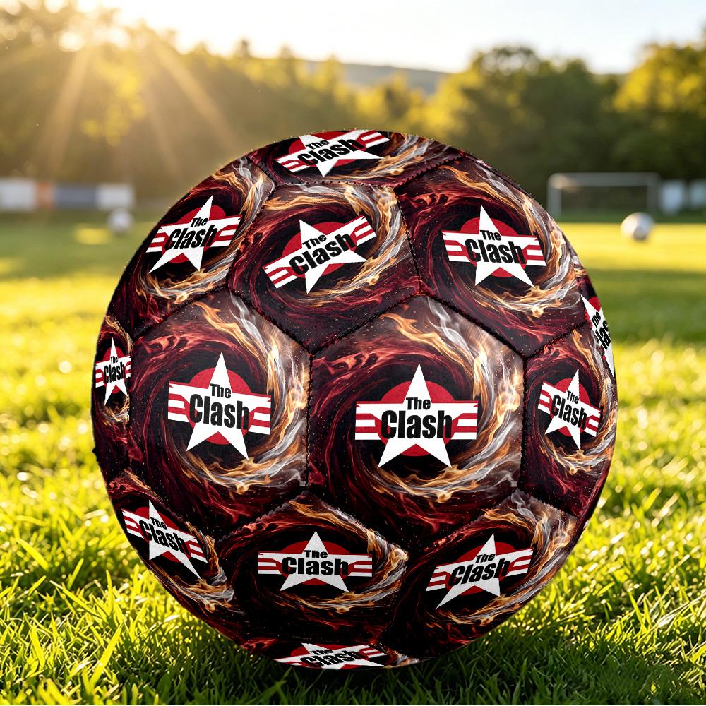 The Clash Print Standard Size 5 Soccer Ball Durable Shock?Absorbing Ball For Training Match Outdoor Play