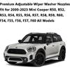 Premium Adjustable Wiper Washer Nozzles Non Heated Fit for Mini Cooper S JCW Cabrio Electric Clubman Countryman 2000- Front Windshield Washer Jet |