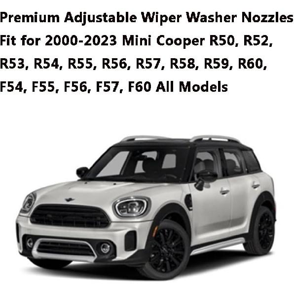 Premium Adjustable Wiper Washer Nozzles Non Heated Fit for Mini Cooper S JCW Cabrio Electric Clubman Countryman 2000- Front Windshield Washer Jet |