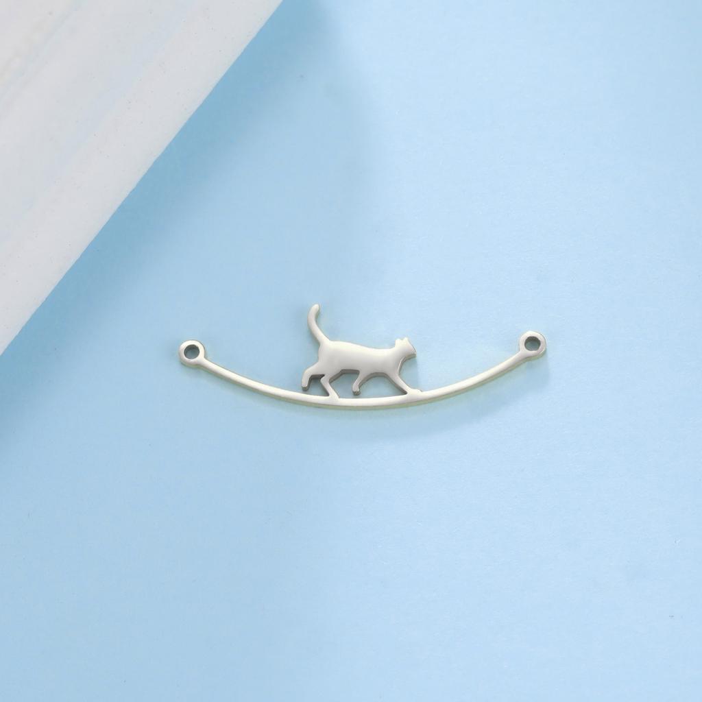 Cazador Cat Kitten Charms for Jewelry Making Stainless Steel Animal DIY Pendants for Bracelet Necklace Wholesale 2026 Trendy