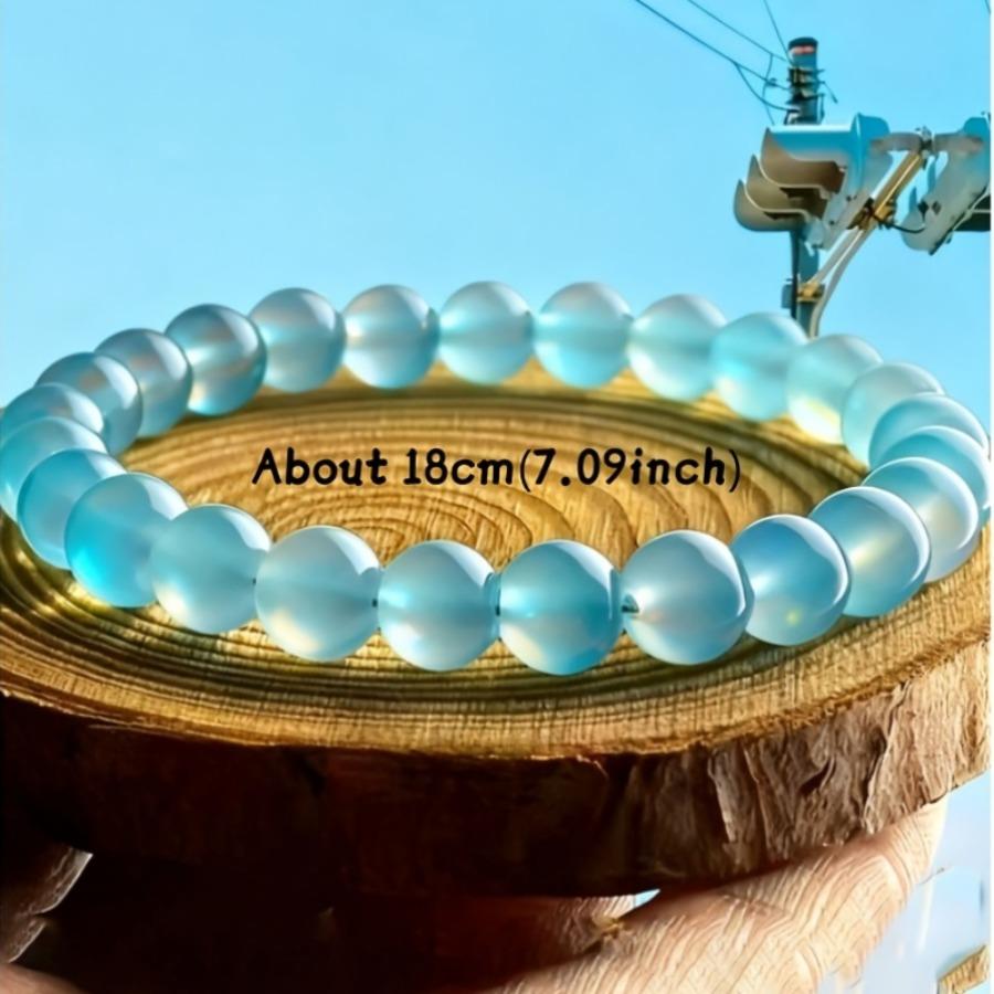 An 8Mm Natural Deep Sea Ice Stone Bracelet Featuring Bohemian Style Stone Jewelry, Serving As a Talisman for Spirit And Luck, Perfect for Casual Wear