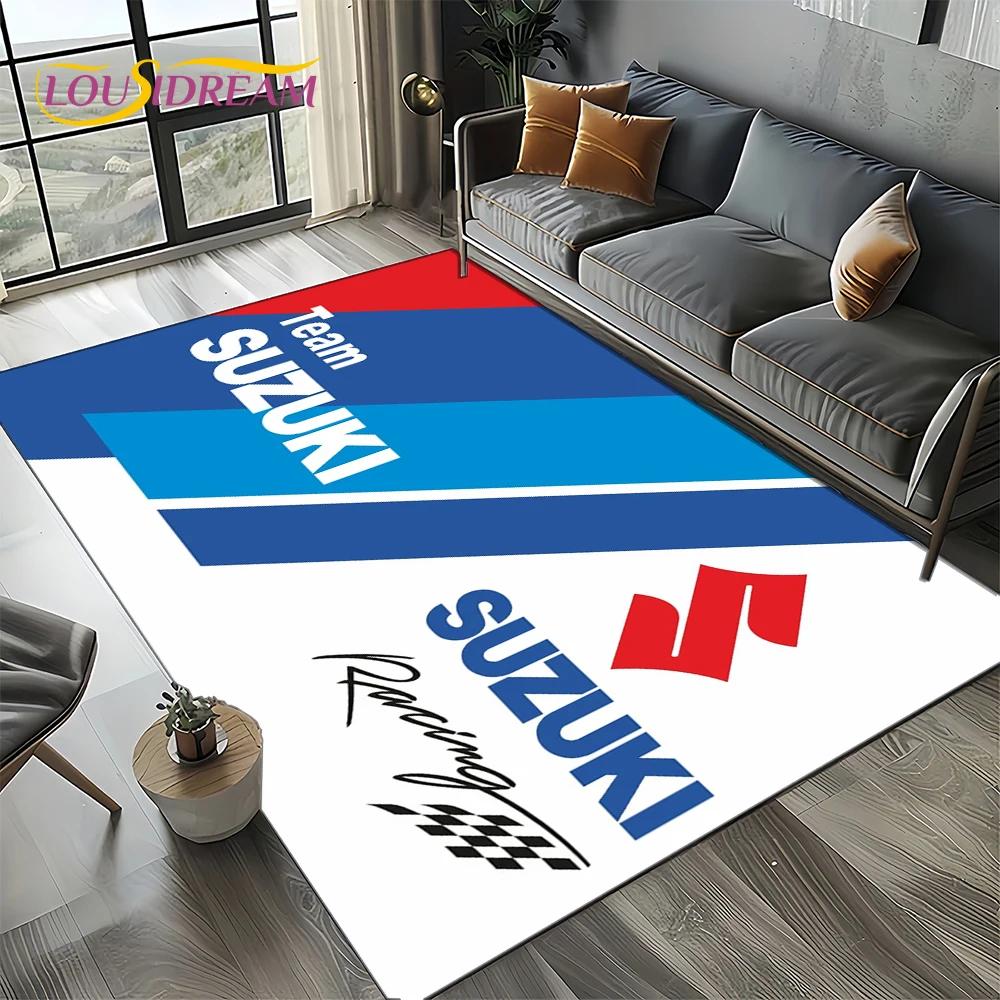 

2025 Racing Car S-SUZUKI Logo Motorcycle Carpet Rug for Bedroom Living Room Home Sofa Decoration,kids Play Decor Floor Mat Gift 40x60cm( 15x23in )