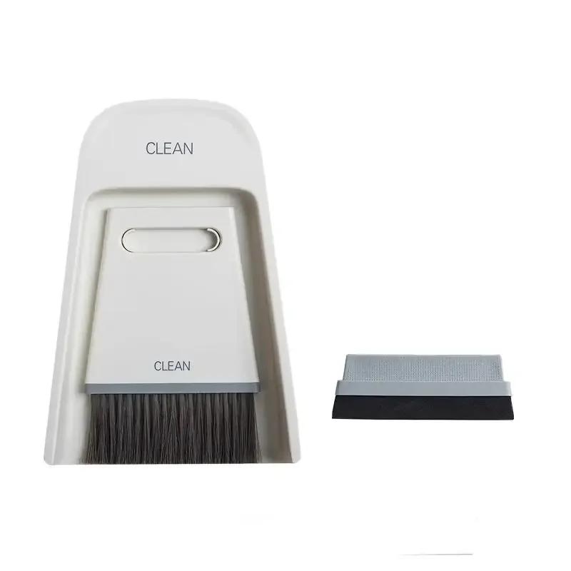 Broom and Dustpan Set Combination, Home Soft Fur Magic Small Broom, Desktop Wiper, Floor Wiper, Hair Sweeping Artifact