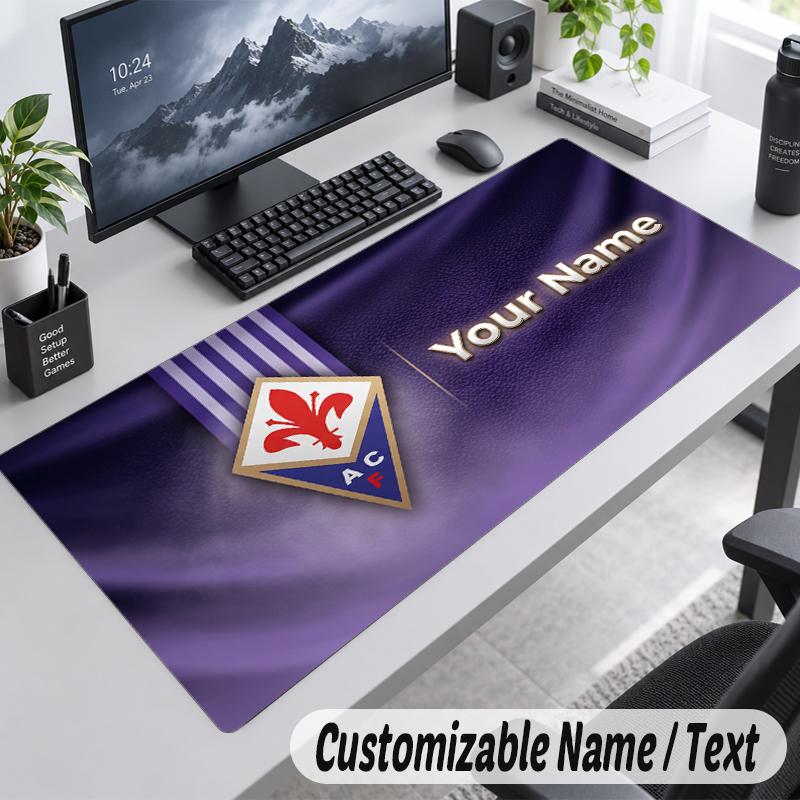 Custom Name Text Mouse Pad Fiorentina FC Personalized Desk Pad For Work And Gaming