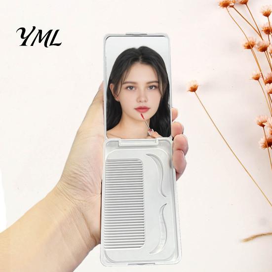 Travel Mirror with Comb Portable Folding Makeup Comb, Compact Cosmetic Mirror, Pocket Size & Hair Detangling for Women Girls Handheld