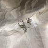 925 Silver Needle Asymmetrical Diamond Cross Earrings, Japanese & Korean Net Red Style, Cold Fashion Elegance.