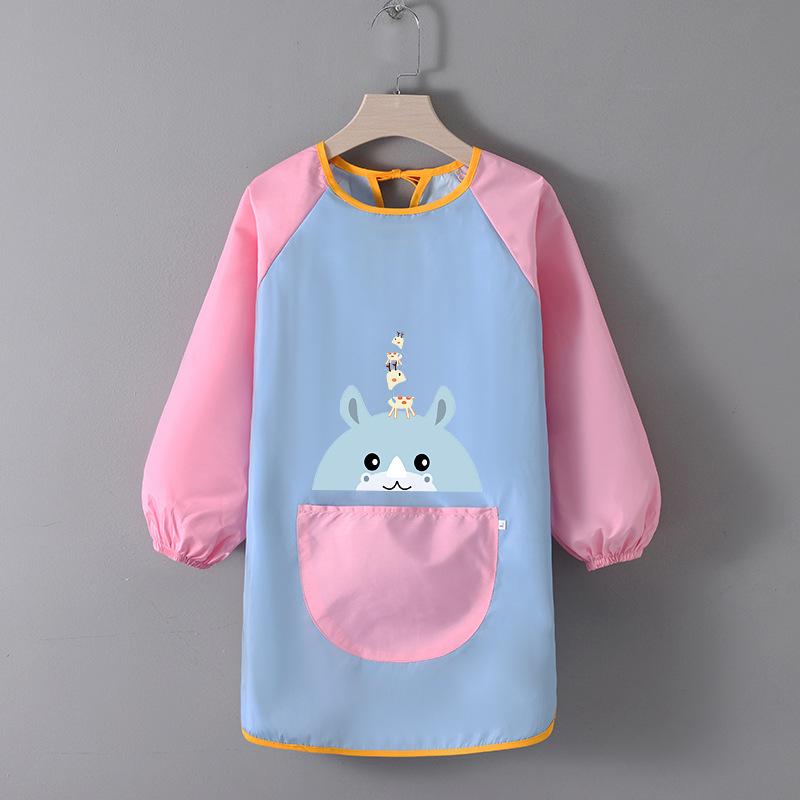 Children's Waterproof Art Smock with Logo - Reversible Apron for Painting and Eating  