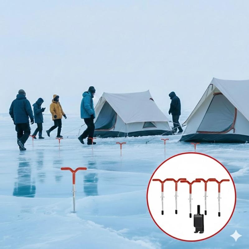 Winter Ice Fishing Shelter Fastening System Includes 6 Metal Screws And Joining Tool For Simple Arrange