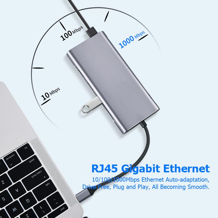Cheapest 11 In 1 Usb C Hub External Multifunction 4K HDTV Ethernet 100w Charger Usb Hub 3.0 Splitter Usb C Adapter Converter