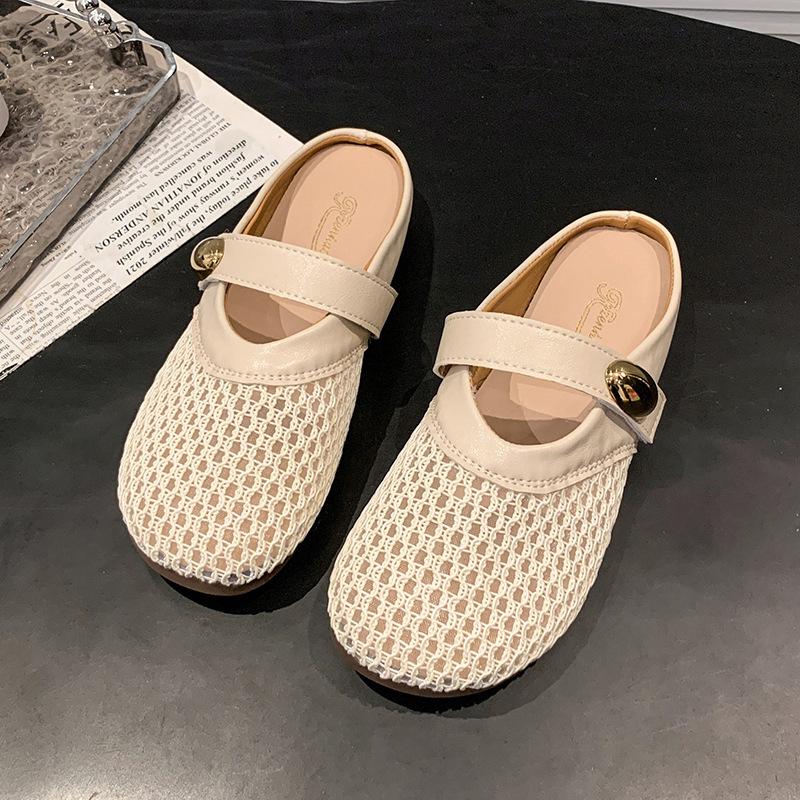 

Сумка с плоским дном, полушлепанцы, женская обувь для улицы, новые сетчатые дышащие и удобные сандалии на мягкой подошве, весна-лето 2025 41