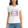 Damen T-Shirt Süßes Axolotl Sommer Kurzarm T-Shirts O-Ausschnitt Baumwolle T-Shirts Kleidung Tops Streetwear