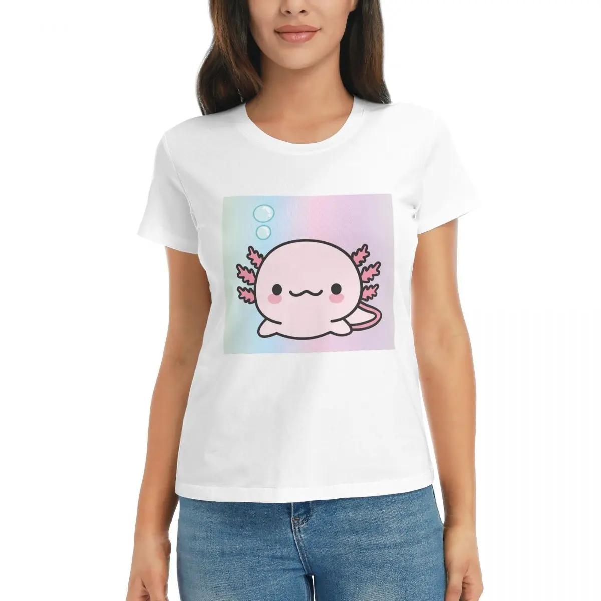 

Women TShirt Cute Axolotl Summer Short Sleeve Tees ONeck Cotton T Shirts Clothes Tops Streetwear S