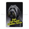 Irish Soft Coated Wheaten Terrier Dark Background Metal Signs Garage Pub Club Bar Cinema Character Tin Sign Poster