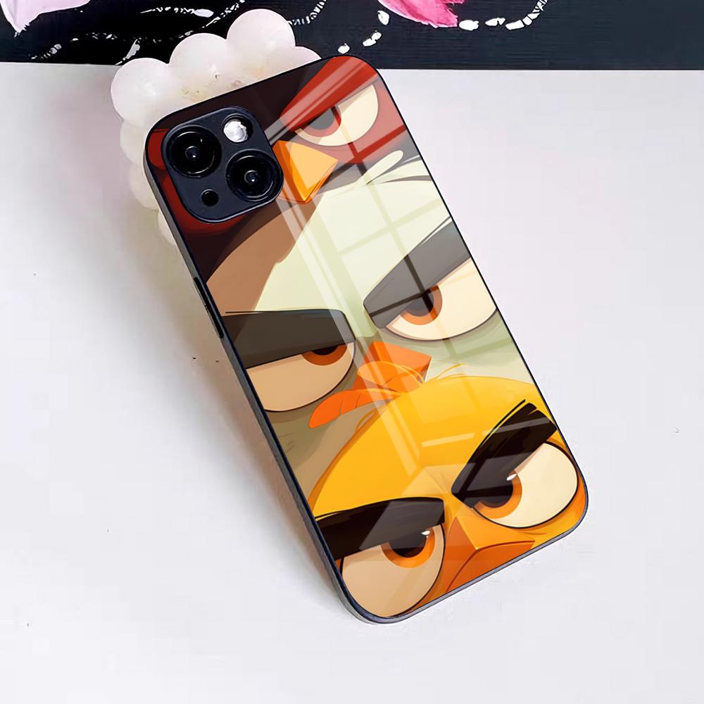 

GAME A-Angry Bird Phone Case For IPhone 17 Pro Max 16 15 14 Pro Max 13 11 X Xs Xr 8 7Plus Glass Cover iPhone 14 Pro