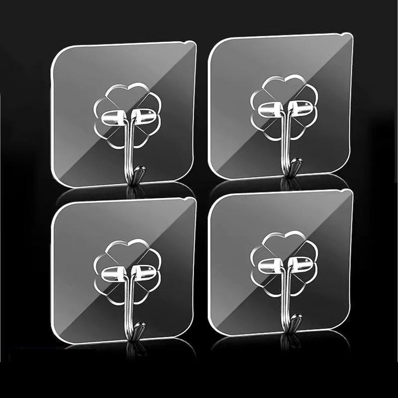 1 Stk Haken Transparent Stark Selbstklebend Tür Wandhänger Haken Saug Schwerlastregal Saugnapf Für Küche Badezimmer