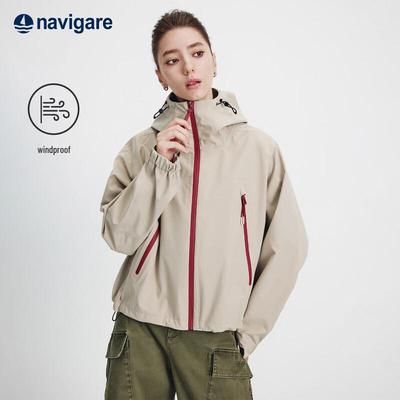 Women's Loose Fit Hooded Windbreaker Jacket