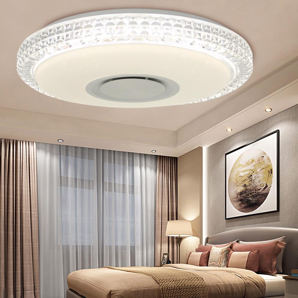300W WiFi Modern RGB LED Ceiling Lights Home Lighting APP Bluetooth Music Light Smart Ceiling Lamp Bedroom Lamp 40*7cm