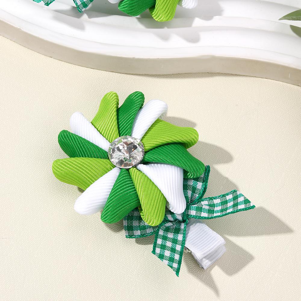 2Pcs New Windmill Hair Clips For Girls Sweet Ribbon Bow Hairpins Children Side Bangs Barrette Daily Headwear Hair Accessories