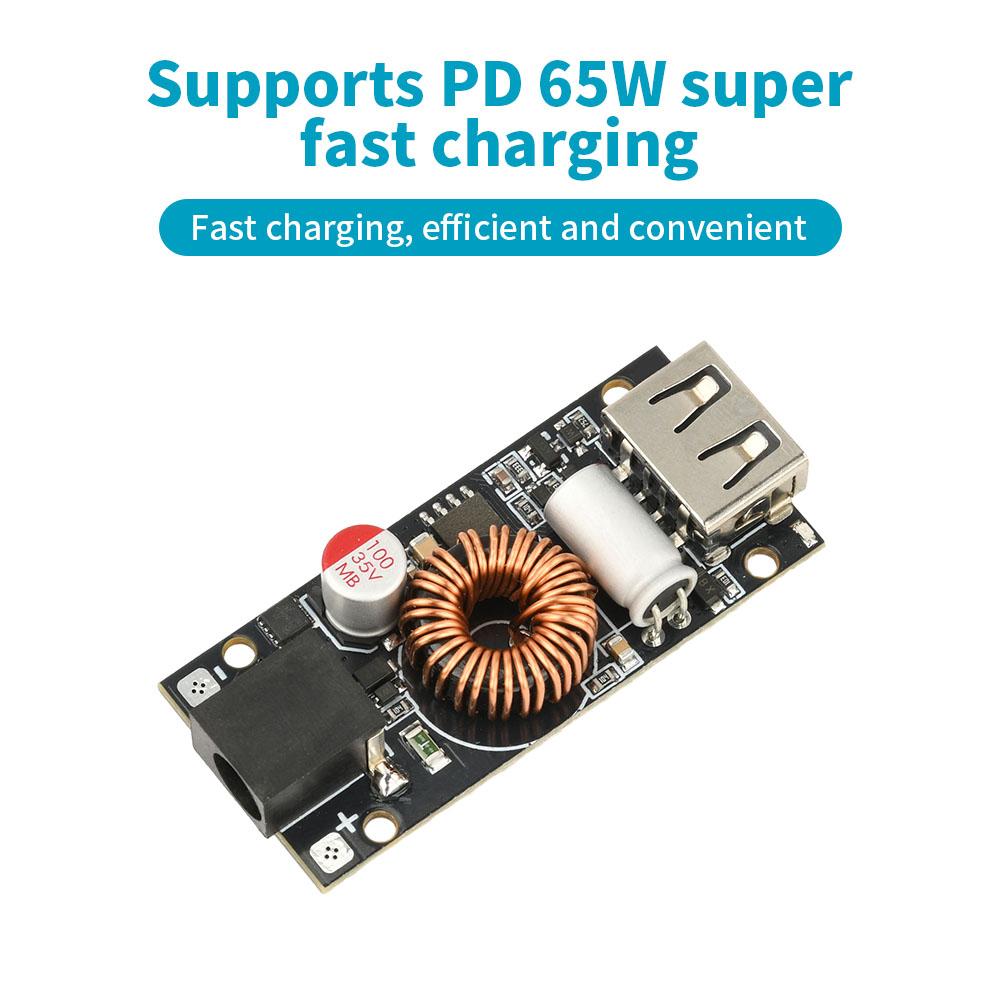 PD 65W Super Fast Charging Module Multi Protocol Mobile Phone DIY Fast Charger DC 7V-35V Step-Down Module Type-C USB DC5521 Port