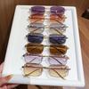 European and American trend Carhome full frame sunglasses men's metal leopard head square sunglasses female cheetah sunglasses