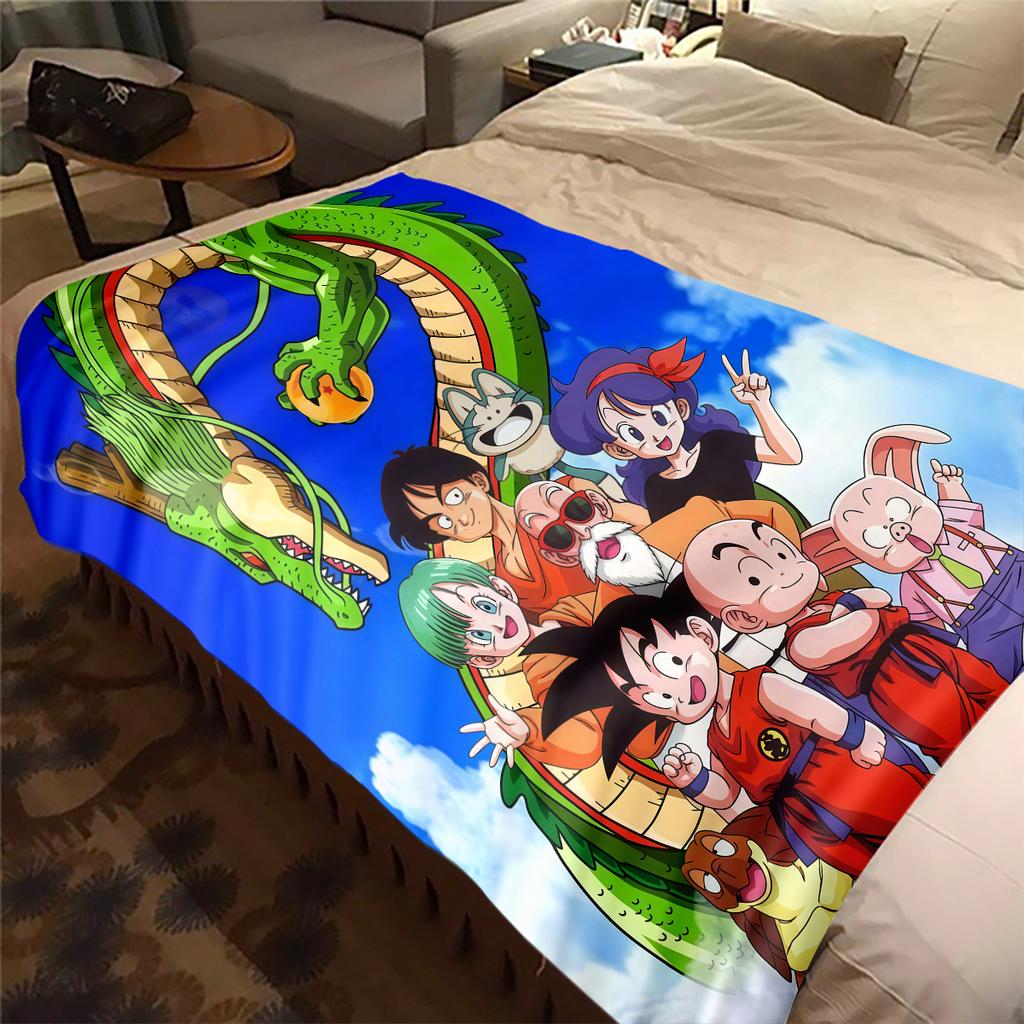 1PC Son Goku  Print Flannel Blanket, High Quality All Seasons, Home Decor, Warmth and Comfort, Perfect for Christmas Gifts
