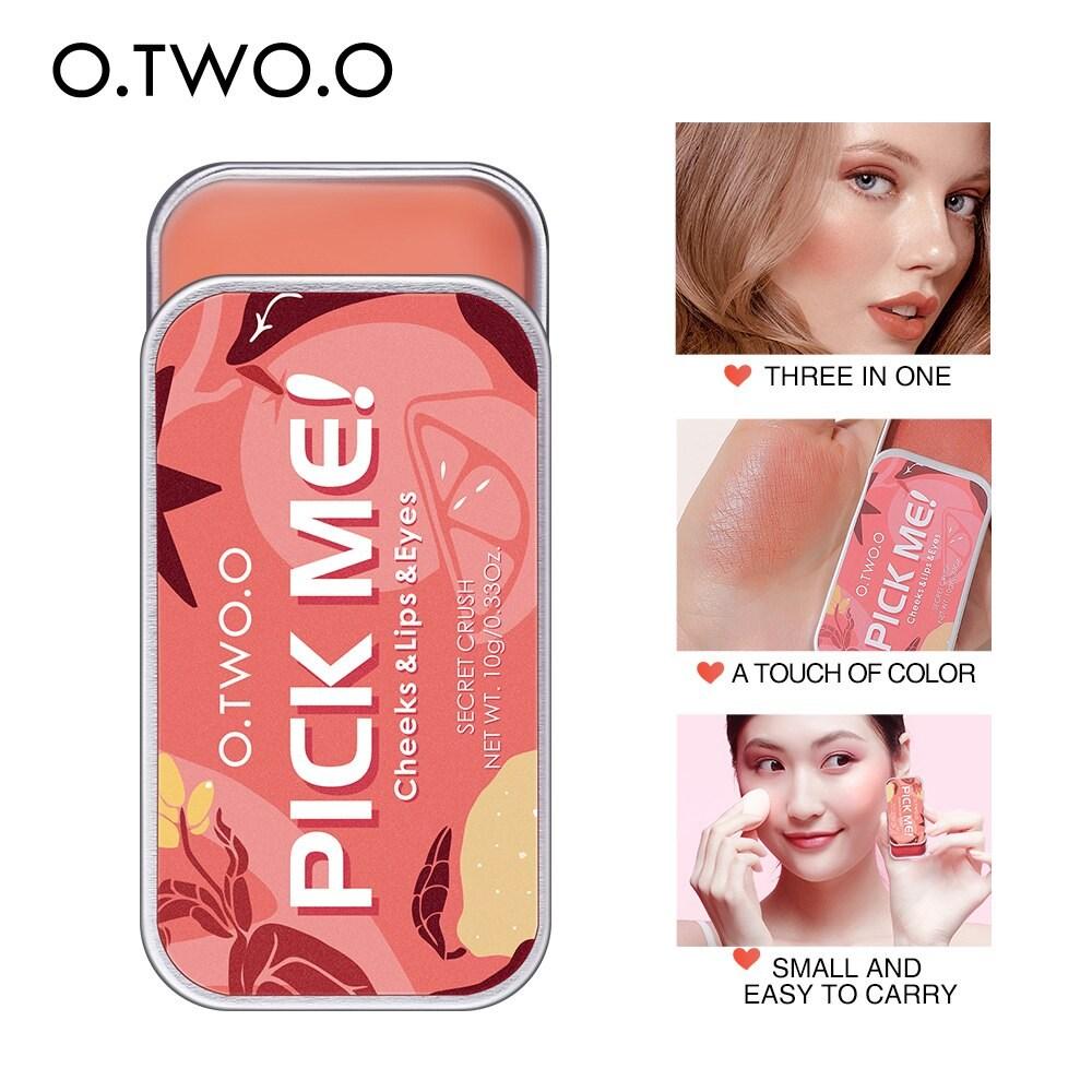 O.TW O.O Makeup Lipstick 3 In 1 Blush Eyeshadow Palette Waterproof Matte Cheek Lips Eyes Fashion Lip Cosmetics, 1 Piece