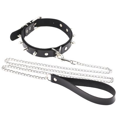 Punk Lady Gothic Slave Leder Halsband Kette Spike Nieten Schnalle Kragen Halskette
