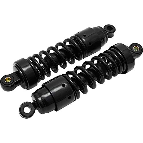 

Black rear suspension for the Virago 125 and Virago 250. 265mm preload adjustable short shocks. Set of two. Motorcycle custom parts.