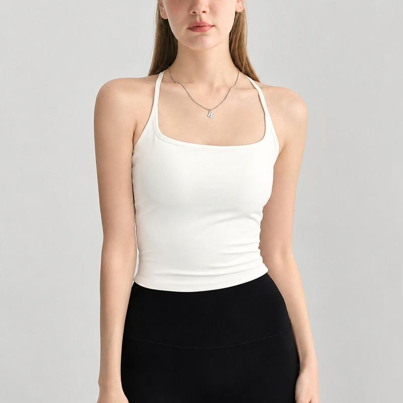 Naked I-shaped Vest, Sports Underwear, Women's with Chest Pads, Tight and Thin Yoga Pilates Fitness Breathable Top Summer