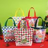 Holiday Handbag Large Capacity Cartoon Gift Holder Christmas Gift Bag Christmas Themed Canvas Shopping Bag For Candy Containers
