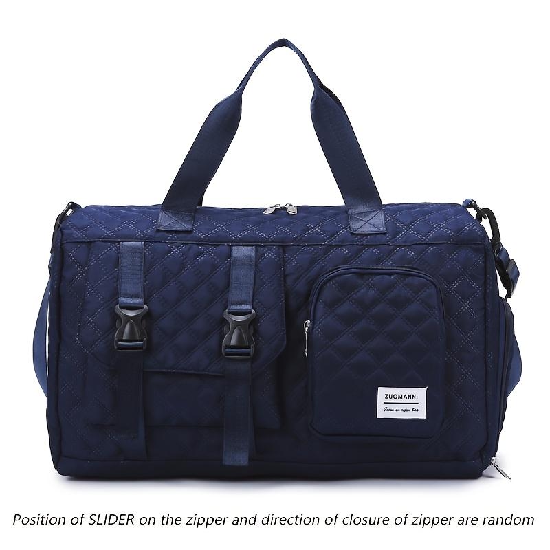 Large Capacity Argyle Travel Duffle Bag, Sports Gym Bag - Spacious & Highly Portable with Shoe Compartment for Overnight Trips