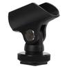 1.95cm Microphone Clip Holder Plastic Mic Clip Stand with Hot Shoe and 1 4 Inch Screw Hole for DSLR Camera