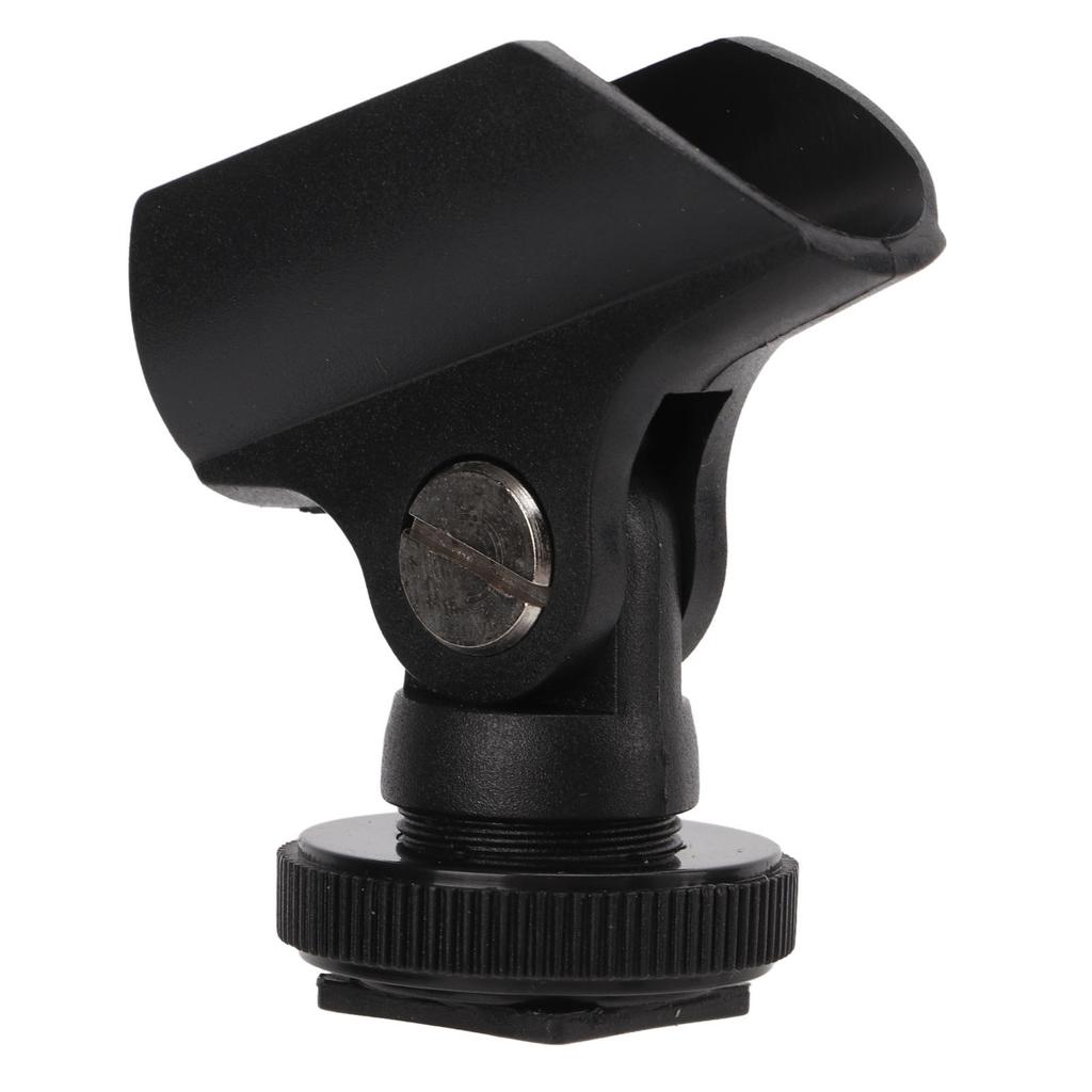 1.95cm Microphone Clip Holder Plastic Mic Clip Stand with Hot Shoe and 1 4 Inch Screw Hole for DSLR Camera