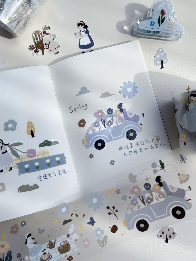 Forest Picnic Salt Style Washi Pet Tape Notebook
