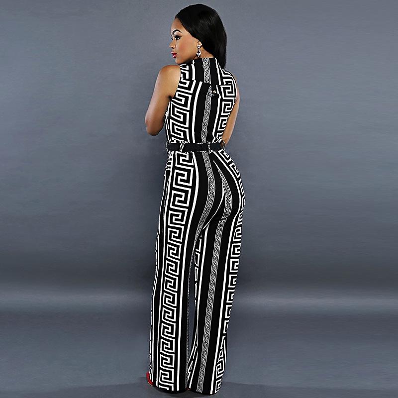 Seksowny kombinezon damski bez rękawów z nadrukiem Playsuit jesienna odzież damska