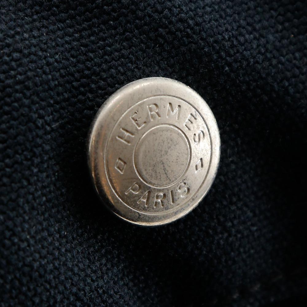 Hermes Fourre ToutMM Handbag Tote Bag Black Cotton Unisex Used