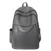 Solid Unisex Backpack Color Pu Material With Padded Straps For School And Trips