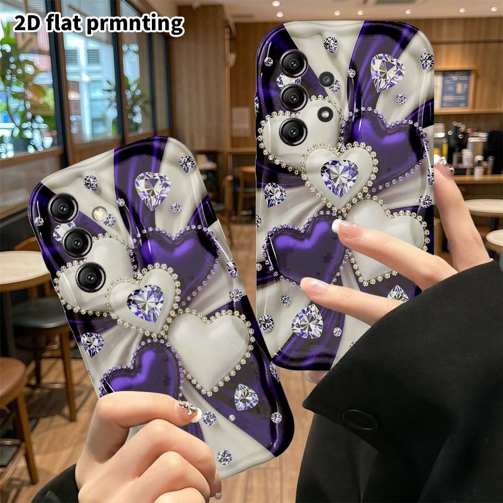 Phone case: 2D flat, compatible with Samsung Galaxy A34 A35 M05 M06 S20 S22 S21 FE Plus 5G cases, multiple hearts, perfect holiday gift for Christmas