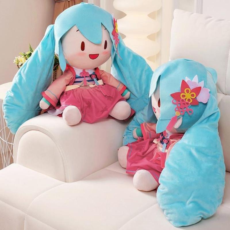 New Cartoon Pink HatsuneMiku Stuffed Plush Doll Pillow Cute and Good-looking Hatsune Girl Sleeping Companion Plush Doll Toy Gift