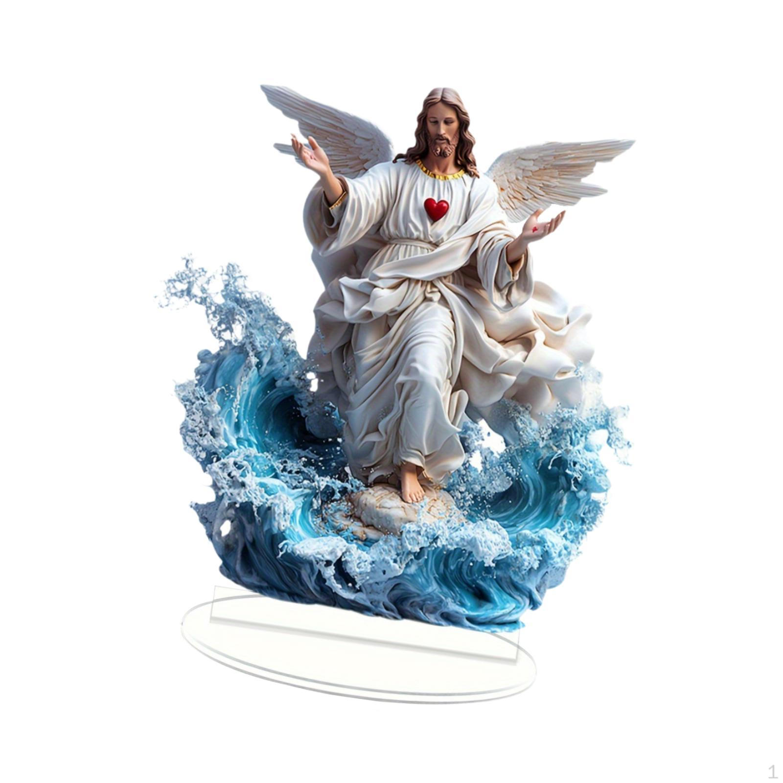 

2D Религиозный Орнамент Акрил Художественное Ремесло Подарочный Декор Настольного Декора для Каминной Полки Внутренней Подставки Под Телевизор Бизнес Style C