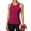 CHARMLEAKS Workout Tank Tops for Women Seamless Full Length Gym Tops Athletic Yoga Top Built In Bra