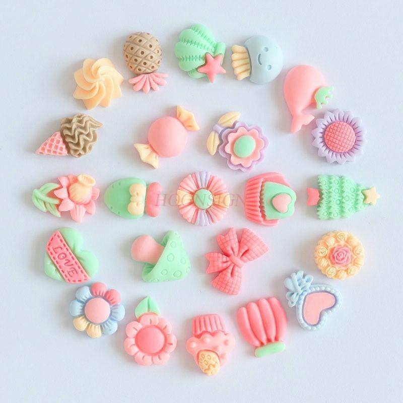

50pcs Push pin soft wood board frosted resin cartoon soft cute style felt wall decoration nail China Mainland